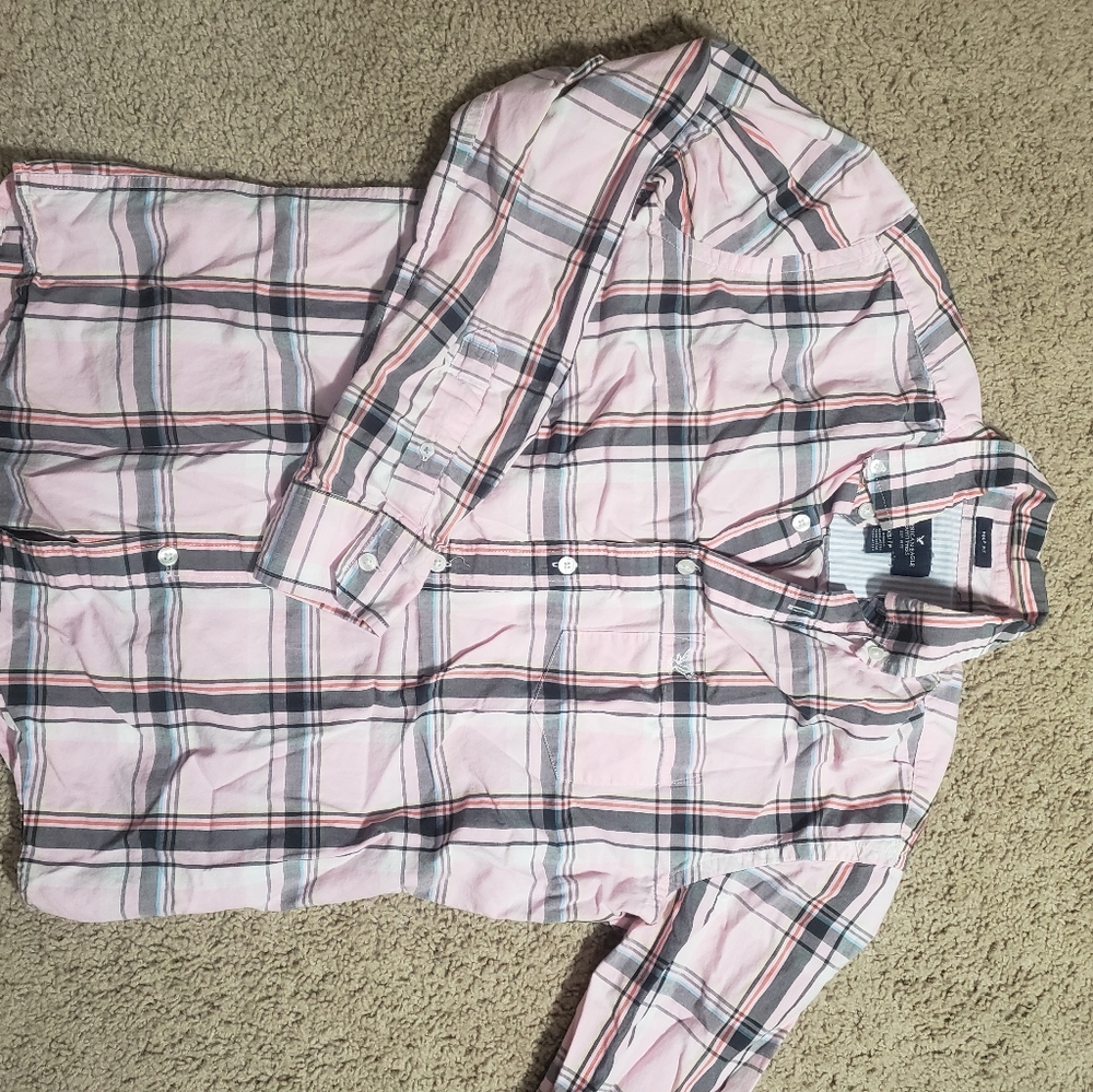 American eagle prep fit button up xs